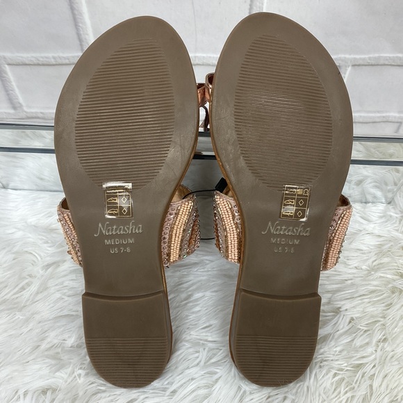 ROSE GOLD BEADED TOE SANDALS - Picture 6 of 8